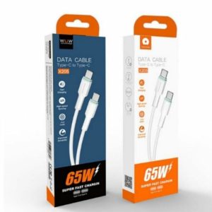 CABLE DE DATOS WUW CARGA RAPIDA 65W USB-C A USB-C X205
