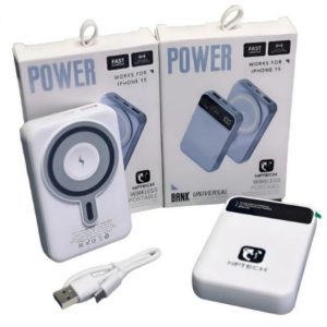 POWER BANK NFTECH CARGA INALAMBRICA 10.000 mAh COLOR AZUL