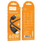 CABLE HOCO TIPO USB-C A USB-C X113 60W 1 MTR