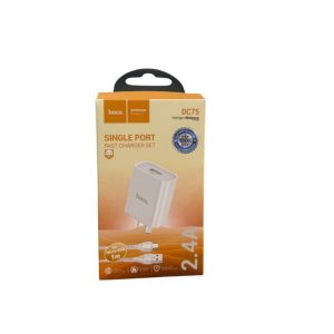 CARGADOR  HOCO PREMIUM DC75 2.4A CON CABLE 1Mtr. MICRO USB